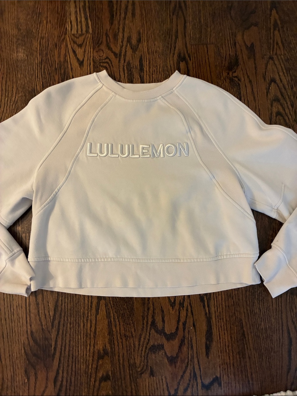 lululemon athletica Cream Embroidered Logo Crew Sweatshirt